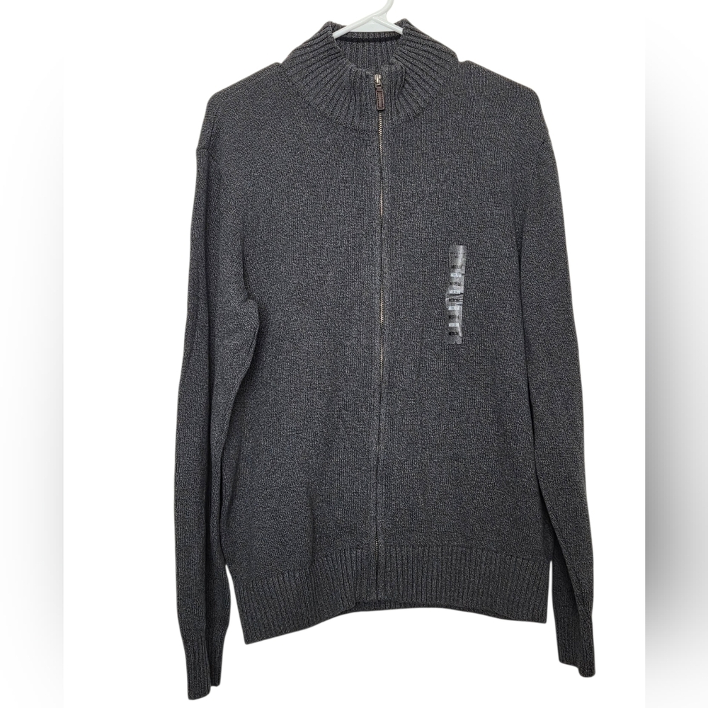 Dockers Men’s Cardigan Sweater Full Zip Gray Size M